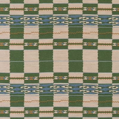 Kit Kemp Chubby Check Fabric in Green